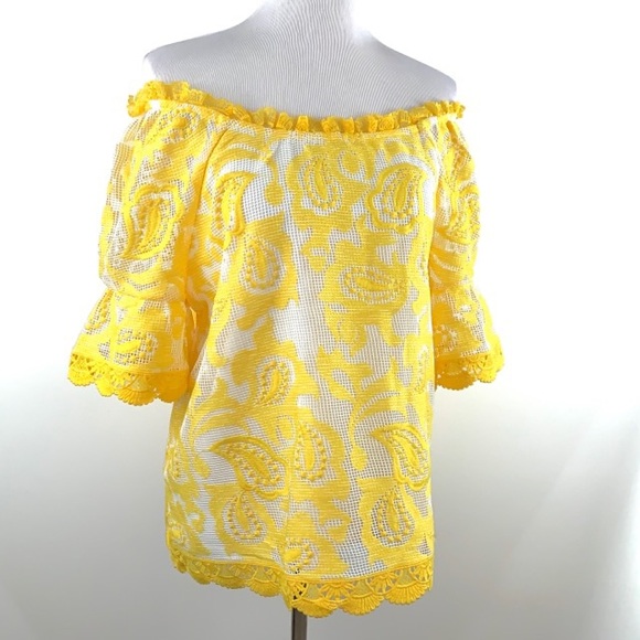 Charter Club Tops - Yellow Lace Blouse